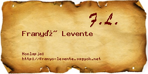 Franyó Levente névjegykártya